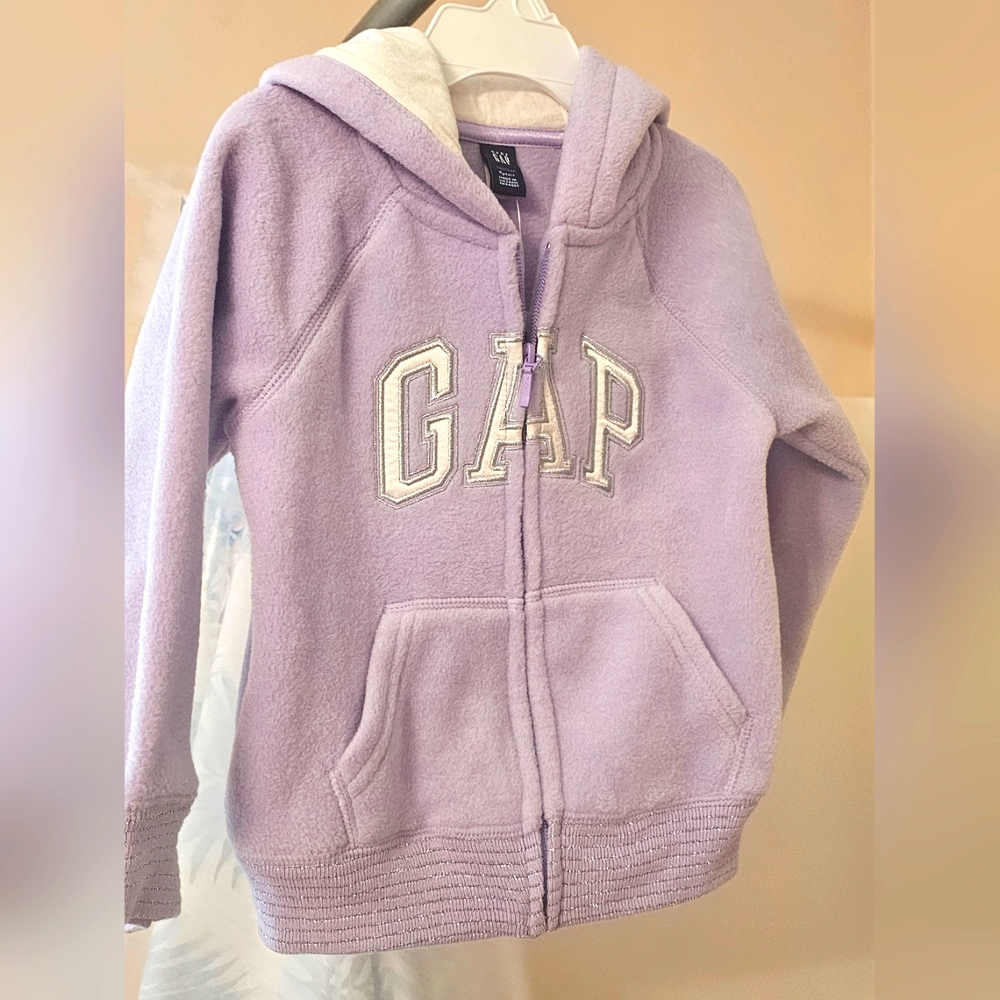 NWT Vintage GAP Fleece Hoodie w Zipper 4T Lavendar